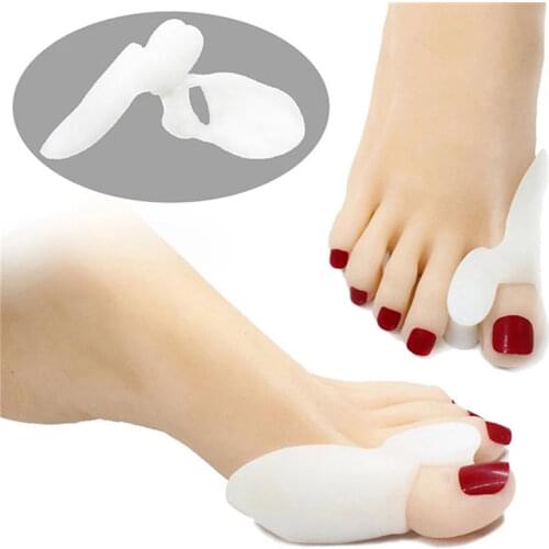 2pcs Silicone Gel Thumb Corrector Foot Care Relief Pads Bunion Little Toe Protector Separator Hallux Valgus Finger Straightener