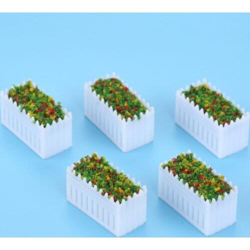 5pcs Models 25X12MM Rectangle Flower Beds 1:50 Plastic Garden Courtyard Scenes Architecture Outdoor Home Decor Layout DIY Craft