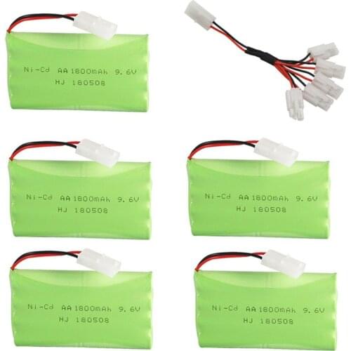 9.6v 1800mah NICD Battery AA 9.6v Rechargeable Battery Pack with 9.6v USB Charger For Rc toys Car Tank Train Robot Boat Gun part