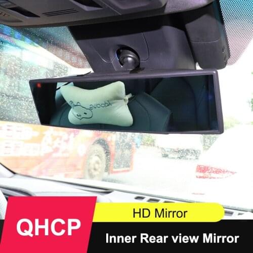 QHCP Car Inner Rear View Mirror HD Wide Angle Panoramic Clip-on Anti-dazzle 1Pcs For Toyota Camry Avalon 2018 Interior Accessory