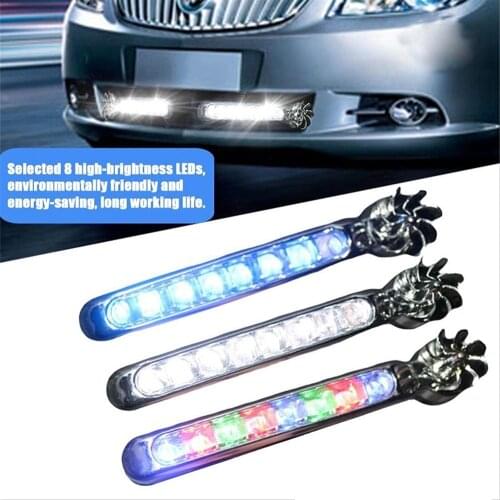Wind Powered 8 LED Car Headlight DRL DayTime Running Light Light Lamp Auto Daylight Headlight Without Wiring Wind Energy