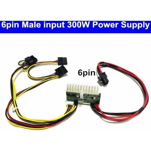 DC-ATX PSU 12V 300W mini ATX Switch Pico Mining PSU 24pin MINI ITX DC to ATX PC Power Supply For Computer CPU 4+4P SATA