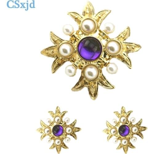 CSxjd Vintage resin gem Necklace,Earrings,brooch earrings women Jewelry