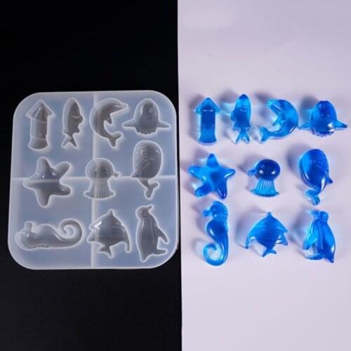 DIY Jewelry Marine Style Crystal UV Epoxy Mold Creative Starfish Penguin Shape Collection Silicone Molds