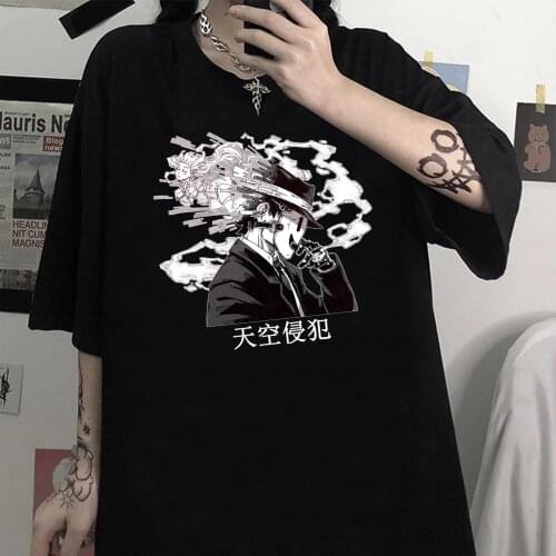 High Rise Invasion Anime Print Tshirt Loose Men Women Clothes