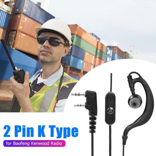 G Shape Earphone Earhook 2Pin K Type PPT Mic Earpiece Headset for Kenwood Radio for Kenwood TH-F6A TH-F7 TH-F7E TH-G71 TH-G71A