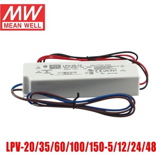 MEAN WELL LPV Series 5V 12V 15V 24V 36V 48V meanwell 20W 35W 60W 100W 150W Single Output LED Driver Switching Power Supply