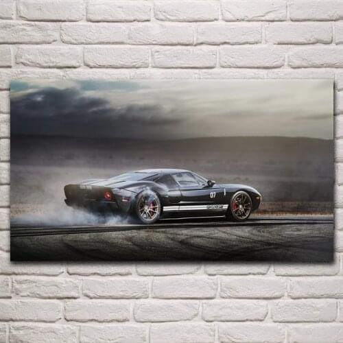 Gt40 supercar race car burnout smoke fanart living room decoration home wall art decor fabric posters KM526