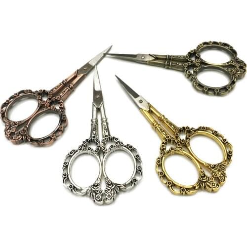 Stainless Steel Classical Plum Blossom Clipper DIY Handcraft Sewing Scissor Household Mini Scissor For Needlework Fabric Cutting