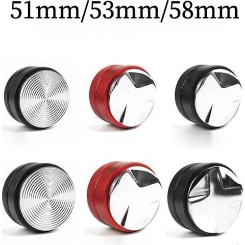 Coffee Powder Press Solid 58mm Cloth Powder Device Stainless Steel Tampon 51mm Italian Handle Flat Powder Device Thread