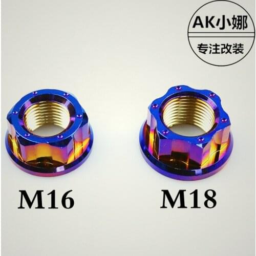 Motorcycle wheel axle screw nut 304 stainless steel colorful m16 m18 pitch 1.5mm for electric motor honda yamaha kawasaki