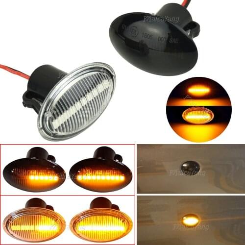 Smoked Crystal Side Marker Blinker Lamp Turn Signal Light Indicator For Fiat 500 for Maserati GranCabrio