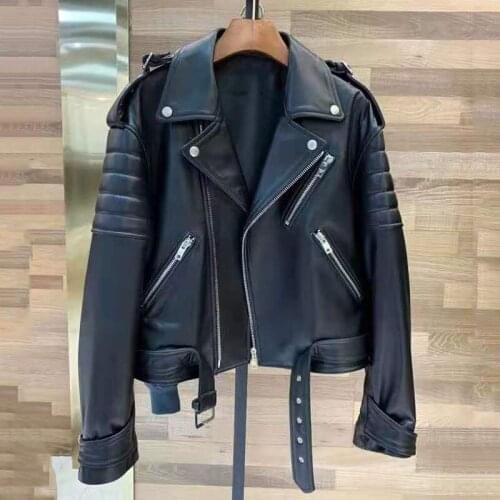 New Quality High Arrival Genuine Leather Jacket Moto & Biker Style Wide Version Women Coat Spring Short Clothes Female