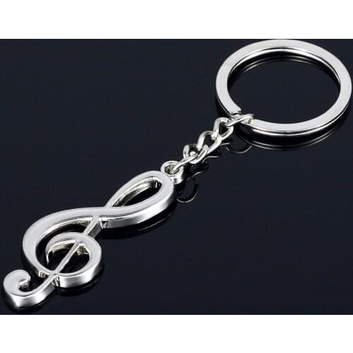 Hot Sale Cartoon Music Note Treble Clef Keyring Keychain Pendant Gift Key Chain For Women Girls Men Metal Key chains