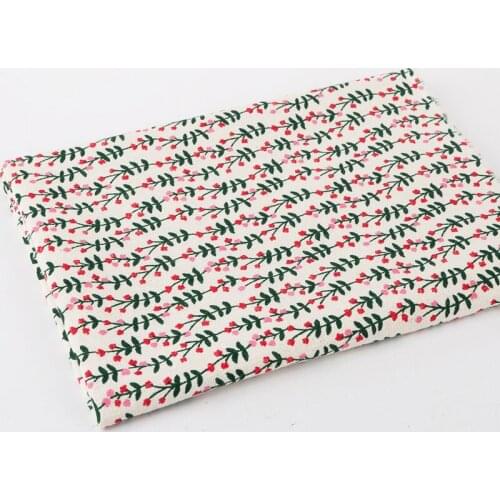 50*150cm Country Style Linen Fabric Green Leaf Handmade DIY Cotton Linen Fabric Table Cloth Pillow Bed Curtain Sofa Fabric