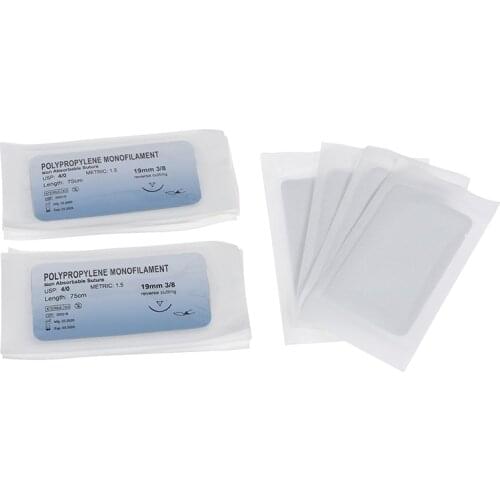 12Pcs Polypropylene Monofilament Medical Thread Needle Surgical Suture Training thread suture practice kit