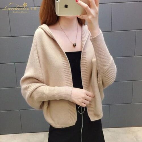 2019 spring and autumn new ladies fashion wild loose knit cardigan sweater