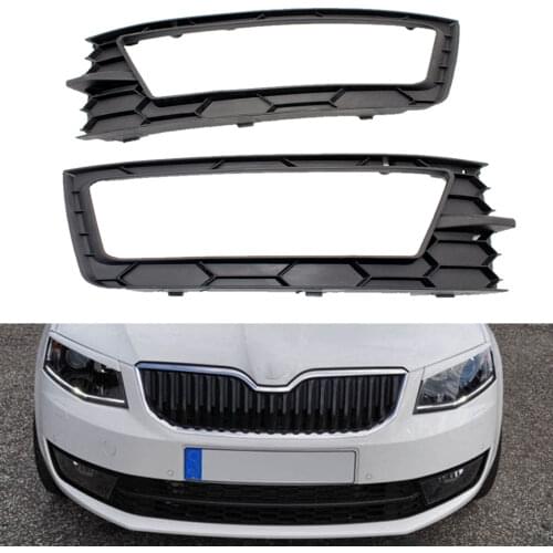 2pcs For Skoda Octavia A7 Sedan Octavia A7 Combi 2013 2014 2015 2016 2017 Car-styling Fog Light Fog Lamp Lower Grille Cover