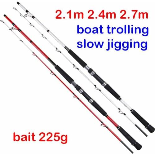 GS225 2.1m 2.4m 2.7m Slow Jigging 18 Layers Carbonfiber Trolling Bait 225g Fishing Rod Hollow Tip 2.1-2.6mm Seawater Protected