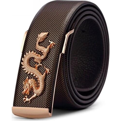 Hot Designer Men Gold Dragon Buckle Belt Male High Grade Genuine Leather Belt Luxury Jeans Belt Cowboys XKS126