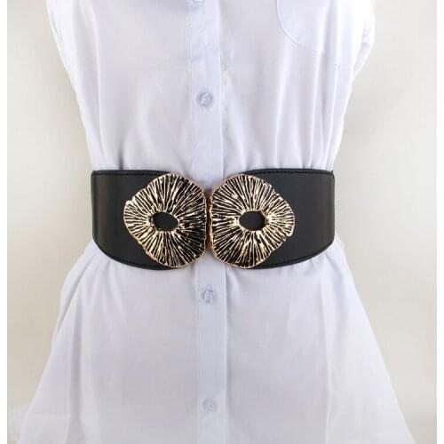 New Vintage Design Alloy Metal Buckle Belts For Dress Lady Fashion Luxury Elastic Waistband Coat Decorate Accessories Party Bar