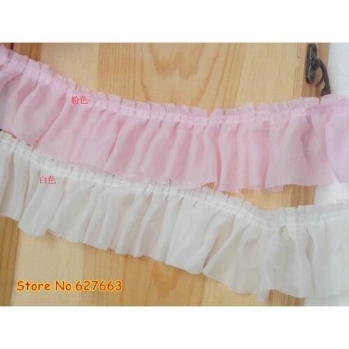 Pink,white Ruffled Lace Trim Crafts/ DIY Sewing 6CM