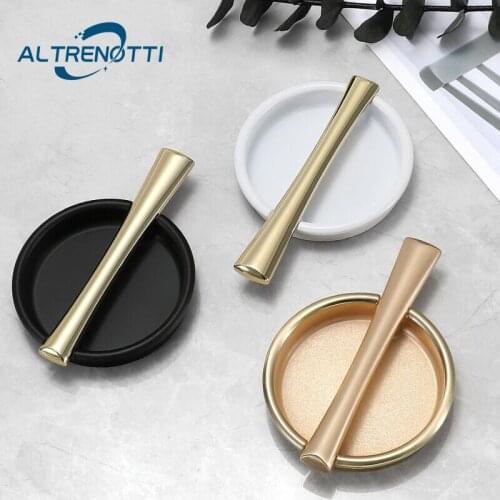 Modern Furniture Handle Cabinet White Black Gold Zinc Embedded Wardrobe Drawer Knob Hardware Kitchen Cupboard Simple Door Pull