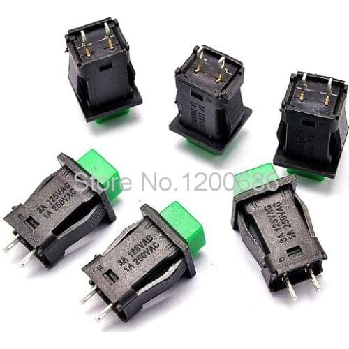 Self-locking switch Push button switch / DS-429A 1A / 250V green