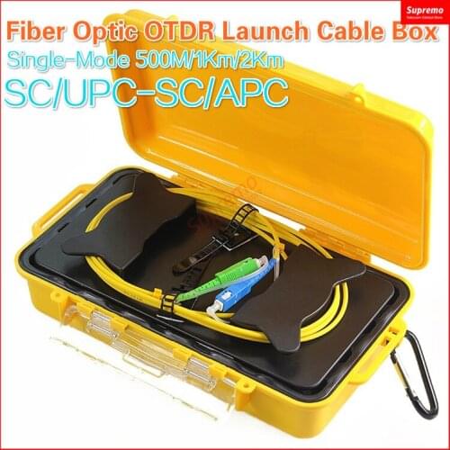 SC/UPC-SC/APC Fiber Optic OTDR Launch Cable Box 500M/1KM/2KM OTDR Zone Eliminator 1310/1550nm SC UPC APC Single-Mode Fiber Rings