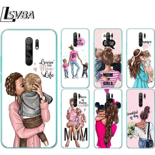 Baby Mom Girl Hot Fashion Silicone Cover For Xiaomi Redmi Note 9 9A 9AT 9C 9S Pro Max 9T 8T 8 7 6 5 Pro 5A 4X 4 Phone Case