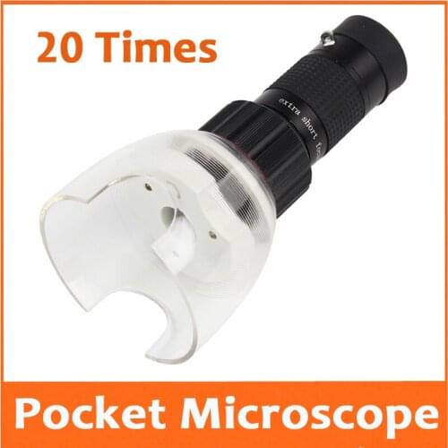 20X Focus Adjustable Monocular Pocket Reading Magnifying Glass Gift Magnifier 20 Times Zoom Syringe Observer Magnifier Loupe