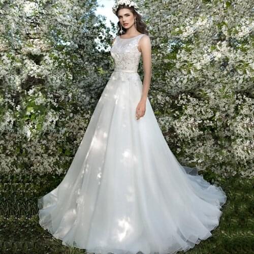 Vestido de Noiva Scalloped Neck A-line Wedding Dresses Luxury Robe de Mariee Off Shoulder Appliques Princess Bruidsjurken