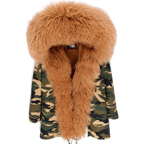 2018 new winter jackets and coats woman luxurious lamb fur parka mongolia sheep fur hooded coat outwear brand top quality