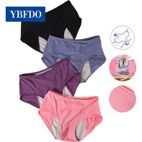 YBFDO Women Underwear Physiological Cotton Briefs Plus Size Lingerie Waterproof Panties Leak Proof Menstrual Panties Female