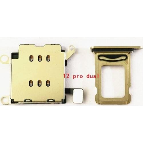-set For iPhone 12/12pro Dual SIM Card Reader flex cable +SIM Card tray Holder Slot Adapter Replacement