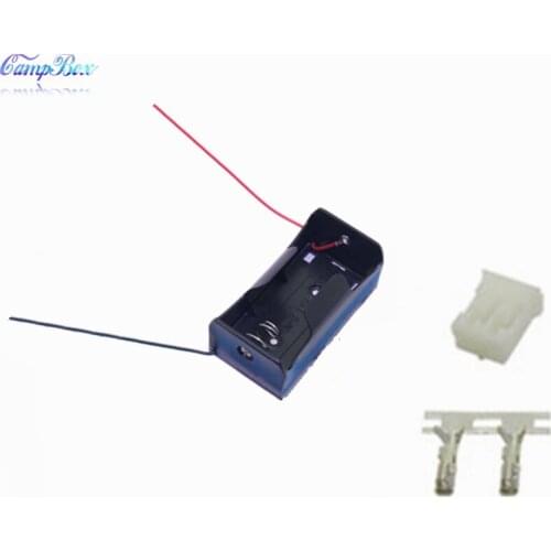 10Pcs 1xD-Type Battery Case Holder Socket Wire Junction Box With 15cm Wires, PH 2.0 Header and Crimps