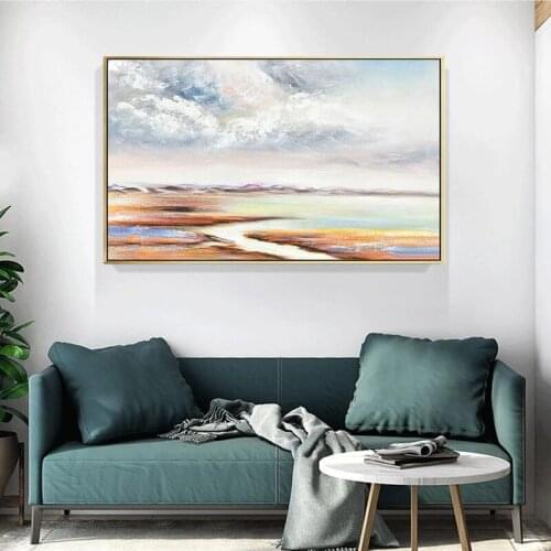 100% Modern Impressionist Landscape Painting High Quality Handmade Abstract Oil Painting On Canvas For Frameless Living Room