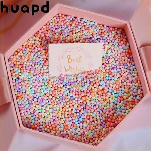 15/30/50g Macaron Colorful Bubble Ball Gift Box Filling DIY Bubble Bead Packaging Material Birthday Party Decoration Box Filling