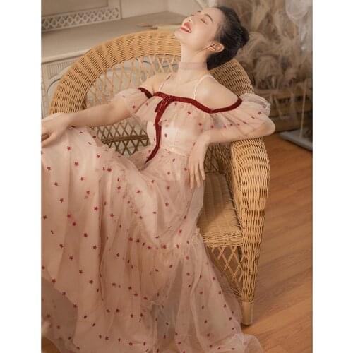 2019 new fashion womens Strap dress popular summer slash neck dresses