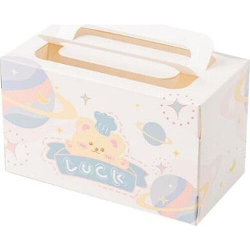 30pcs Cartoon Cake Box for Kids Paper Handle Cupcake Boxes Party Baby Shower Birthday Party Decoration Party Favor Supplies