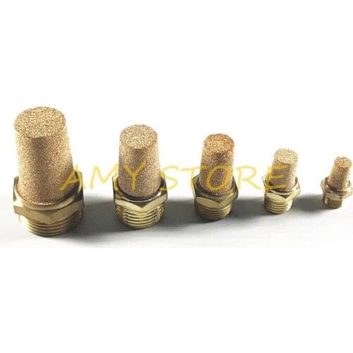 5pcs Pneumatic Exhaust Muffler Brass Silencer Fitting Noise Filter Reducer Connector 1/8'' 1/2'' 3/8'' 1/4'' BSP Threaded