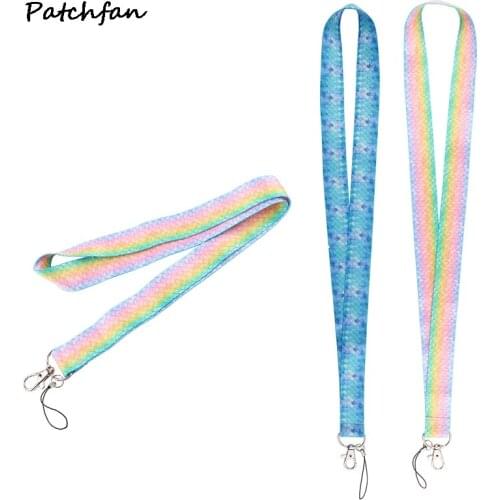 AD739 Patchfan Cartoon Rainbow Art Mobile Phone Lanyard For Keys ID Card Pass Gym USB Badge Holder DIY Strap Neck Lanyards
