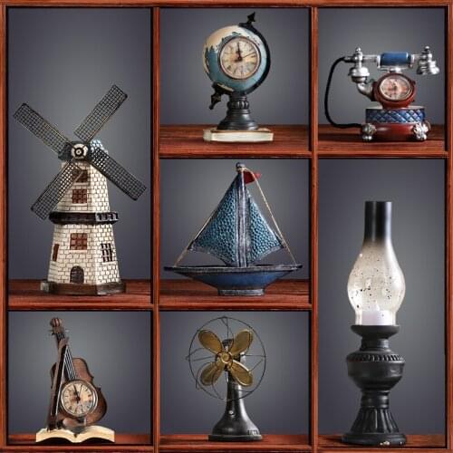 American Creative Resin Nostalgia and retro small miniature figurines tabletop crafts Cafe Bar vintage home decor