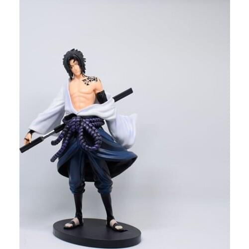 Anime Uchiha Sasuke Tattoo Standing Ver PVC Action Figure Collectible Model Doll Toy 22cm