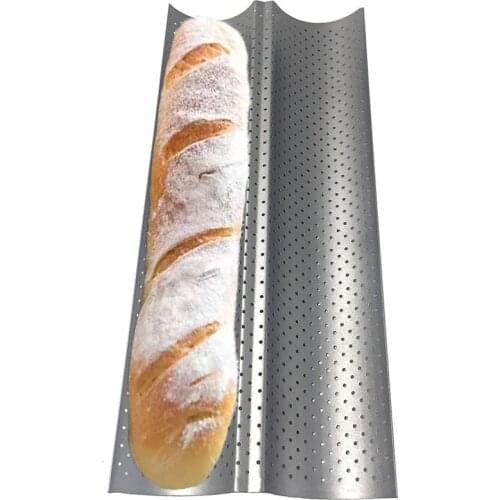 Non-stick Perforated Baguette Pan French Bread Mold Wave Loaf
