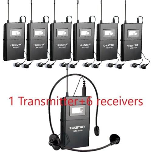 Takstar WTG-500/WTG500 wireless audio system wireless acoustic transmission system for Tourist guide 1 Transmitter+6 receivers
