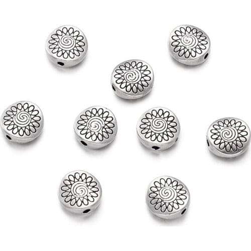 20pcs 8.5mm Alloy Bead Metal Beads Loose Spacer Beads for Jewelry Making DIY Bracelet Necklace Accessories Findings