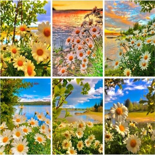 EverShine Diamond Embroidery Full Square Drill Cross Stitch Handmade Hobby Gift Diamond Painting Daisy Wall Decor Needlework