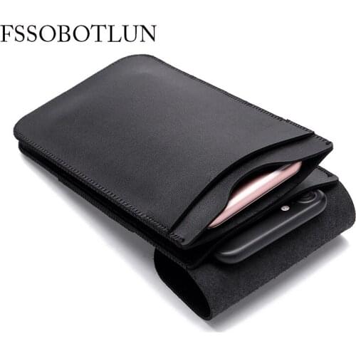 FSSOBOTLUN,Universal 6.0 inch Double Pocket Waist Belt Microfiber Leather Case For Sony Xperia C5 Dual/rchos 60 Platinum