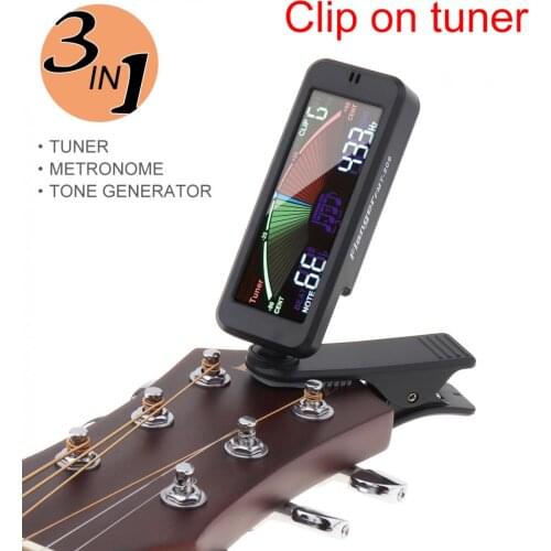 Guitar Tuners 3 IN 1 Guitar Tuner Large LCD Screen Metronome Generator with Clip for Chromatic Guitar Bass Ukulele Violin